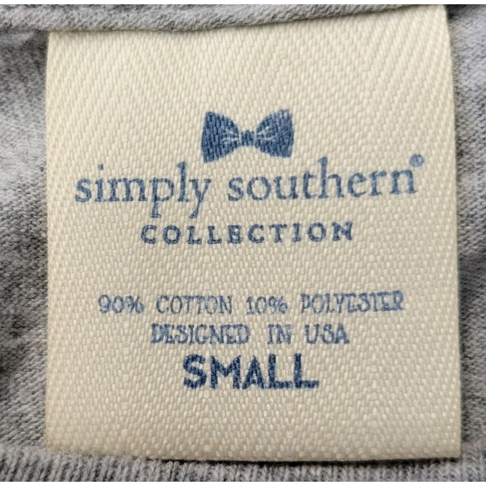 Simply Southern Naughty Christmas Elf Top Womens Small Gray Long Sleeves Graphic - Picture 2 of 12